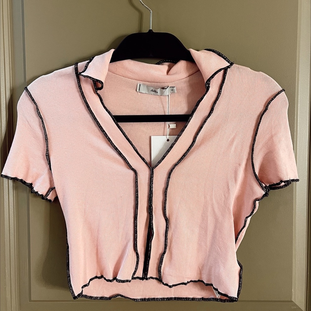 adika pink ruffle tee